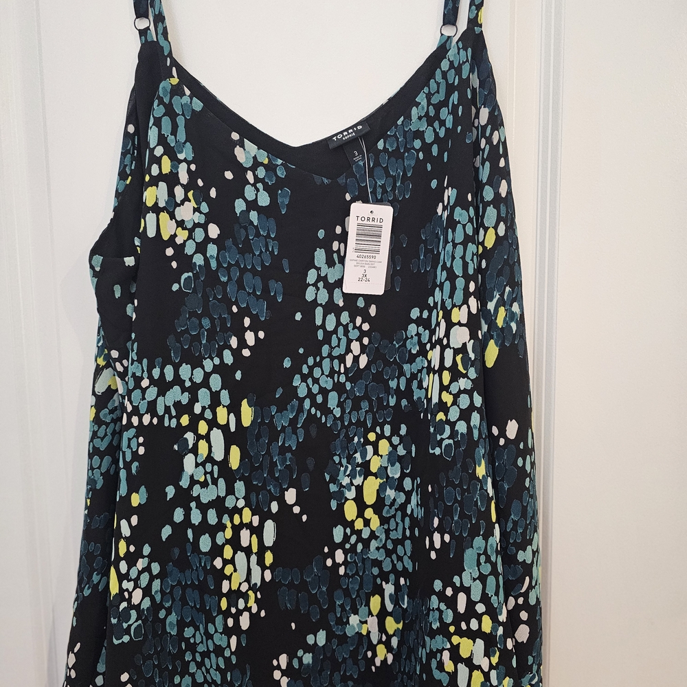 Torrid Black and Teal Camisole